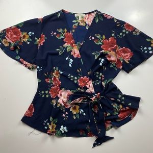 Floral Chiffon wrap top